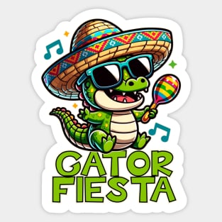 Gator Fiesta Cute Kawaii Aligator Sticker